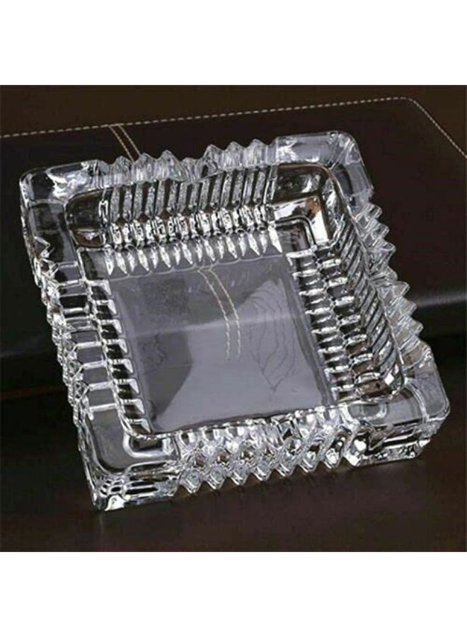 ZLY 2PCS 4 inch Ashtray,Square Tabletop Glass Ashtray Smoke Collectible Tribal Decoration - Image 3